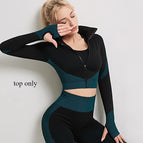 S / Dark green top